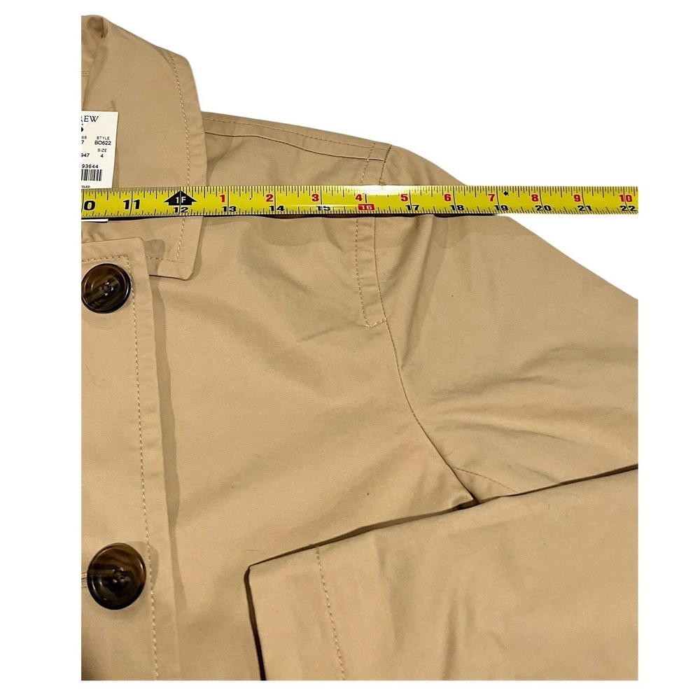 NWT J.Crew Classic Trench Coat Light Khaki Tan Women's 4 - Picture 13 of 16